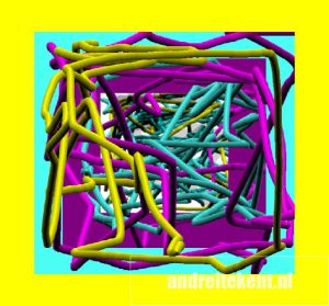 Tekening 58 - 13x13 cm €30,00 met passepartout en lijst